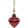 Clayre & Eef 6GL4548M Kerstbal Ø 10x13 cm Rood