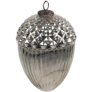 Clayre & Eef 6GL4540L Kerstbal zilver Ø 10x15 cm