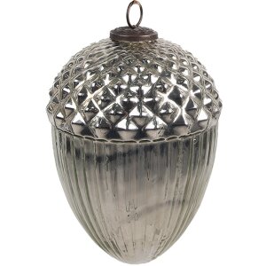 Clayre & Eef 6GL4540XL kerstbal zilver Ø 15x21 cm