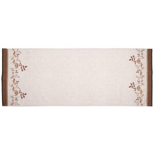 Clayre & Eef LFJ64 Tafelloper Paddenstoelen Beige Bruin 50x140 cm