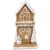 Clayre & Eef 6PR4193 Decoratie Huisje met LED Bruin Wit 8x8x15 cm