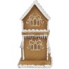 Clayre & Eef 6PR4193 Decoratie Huisje met LED Bruin Wit 8x8x15 cm