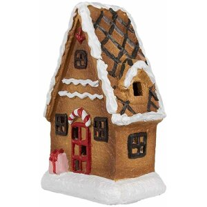 Clayre & Eef 6CE1771 Kerstdecoratie peperkoekhuisje 10x7x15 cm