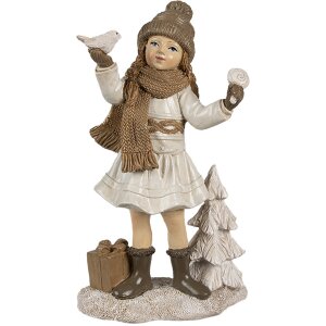 Clayre & Eef 6PR4162 Decoratie Kind met vogel 9x6x16 cm