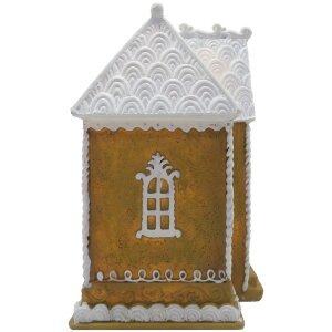 Clayre & Eef 6PR4191 Decoratiehuisje met LED 12x9x15 cm