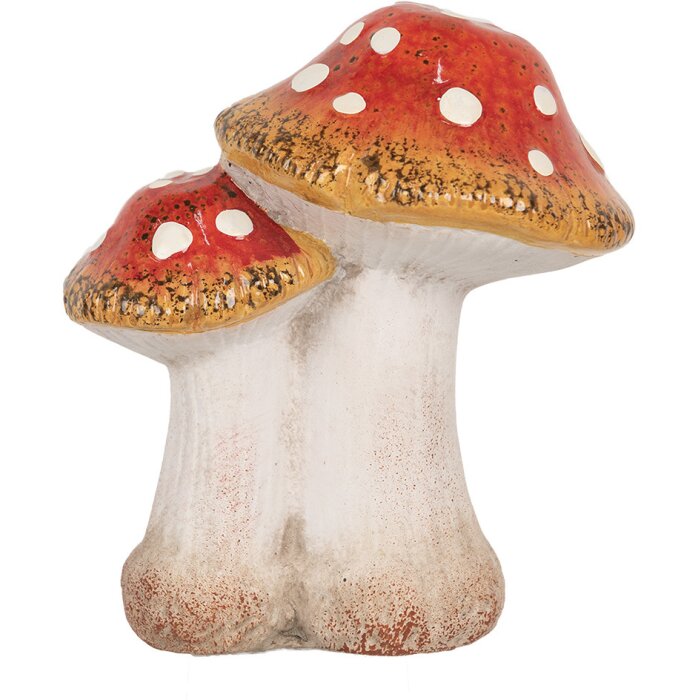 Clayre & Eef 6CE1751 Decoratie Paddenstoelen 14x11x17 cm