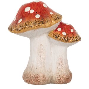 Clayre & Eef 6CE1751 Decoratie Paddenstoelen 14x11x17 cm