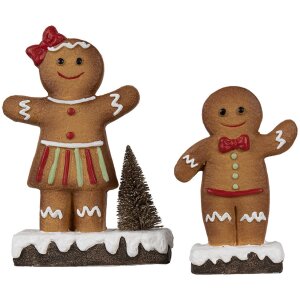 Clayre & Eef 6CE1769 Decoratie peperkoekman 10x5x15 cm