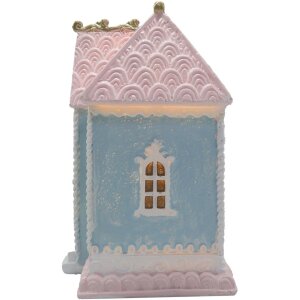 Clayre & Eef 6PR4198 Decoratie Huisje met LED 12x9x15 cm