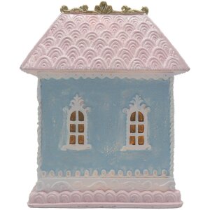 Clayre & Eef 6PR4198 Decoratie Huisje met LED 12x9x15 cm