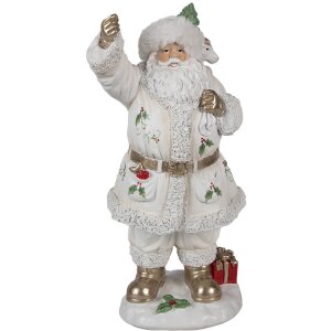 Clayre & Eef 6PR4296 Decoratie Kerstman 14x16x31 cm