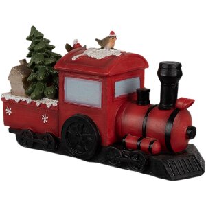 Clayre & Eef 6PR4178 Decoratie locomotief kerstman LED 19x7x10 cm