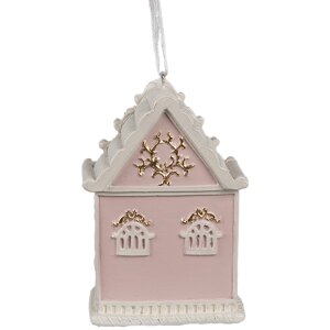 Clayre & Eef 6PR4205 Decoratie Hanger Huis 6x4x9 cm