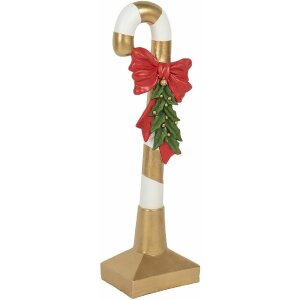 Clayre & Eef 5PR0141 Decoratie Candy Cane Goud Wit...