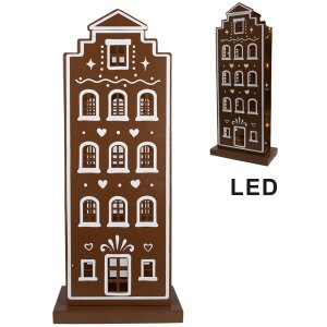 Clayre & Eef 5Y1251 LED Decoratie Huis Bruin Wit...