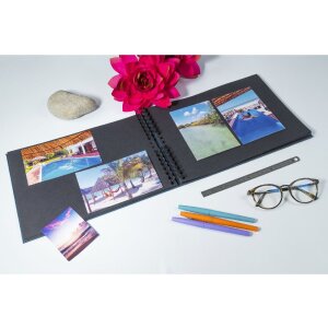 Exacompta 16207E Spiraal fotoalbum Palma Blue 50 paginas zwart 32x22 cm