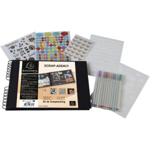 Exacompta 16801E Set scrapbooking met fotoalbum 32x22 cm SCRAP ADDICT Zwart