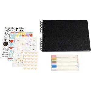 Exacompta 16801E Set scrapbooking met fotoalbum 32x22 cm SCRAP ADDICT Zwart