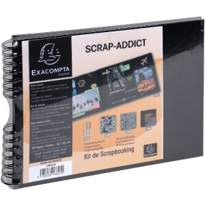 Exacompta 16801E Set scrapbooking met fotoalbum 32x22 cm SCRAP ADDICT Zwart