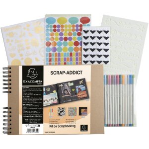 Exacompta 16802E Set scrapbooking album 32x22cm Scrap Addict Kraft bruin