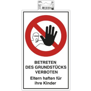 Verboden toegang bord 15x25cm PVC