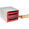 Exacompta 2286107D ECOBOX ladebox met 4 laden rood