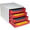 Exacompta 2286107D ECOBOX ladebox met 4 laden rood