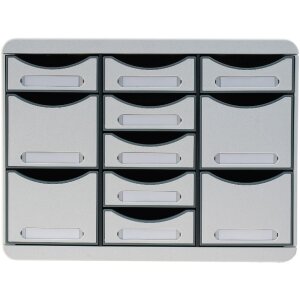 Exacompta STORE BOX MULTI ladebox 11 open lades lichtgrijs