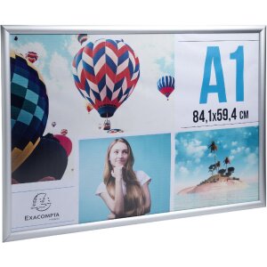 Exacompta 8194358D Posterhouder A1 Aluminium Exacryl zilver