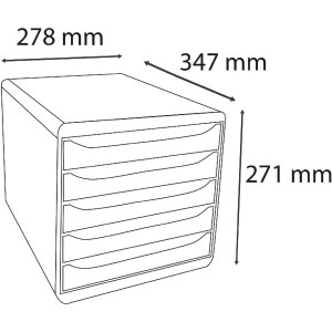 Exacompta 309606D Big Box ladebox 5 laden Scandi kleuren...