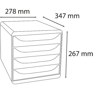 Exacompta Big Box ladebox 4 laden Skandi kleuren A4 A4+