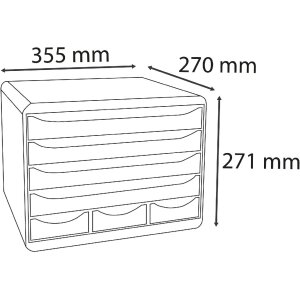 Exacompta STOREBOX ladebox 7 open lades Kantoor lichtgrijs