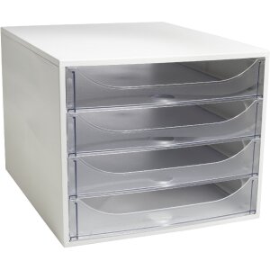 Exacompta 228323D ECOBOX ladebox met 4 laden kristal