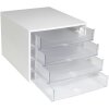 Exacompta 228323D ECOBOX ladebox met 4 laden kristal