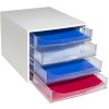 Exacompta 228323D ECOBOX ladebox met 4 laden kristal