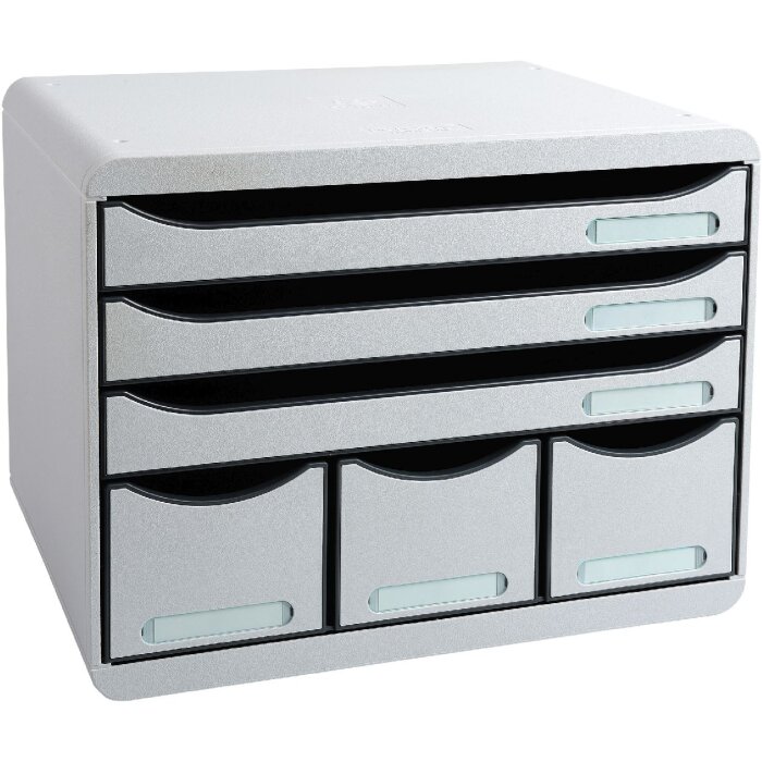 Exacompta STOREBOX ladebox 6 open lades Kantoor lichtgrijs