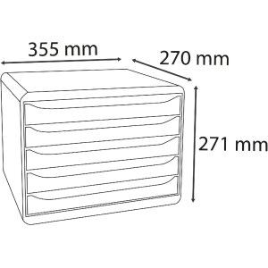 Exacompta 3087213D Ladebox Big Box Plus Horizon liggend formaat 5 laden