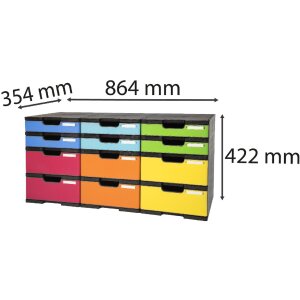 Exacompta 385714TIRD ModuloDoc ladebox 12 vakken EcoZwart...