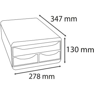 Exacompta 3117213D KLEINBOX met 3 laden Glans Wit