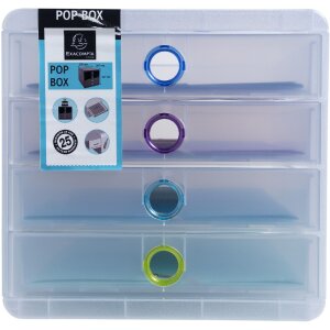 Exacompta Chromaline ladebox 4 laden POP-BOX voor A4+...