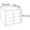 Exacompta Chromaline ladebox 4 laden POP-BOX voor A4+ documenten