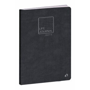 Quo Vadis Life Journal Zwart 15x21 cm stipjesraster...