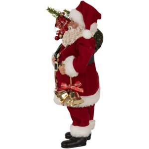 Clayre & Eef 65597 Kerstman Decoratie Rood Wit 17x10x27 cm