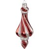 Clayre Eef 6GL4634 kerstbal 7x18 cm rood wit glazen kerstboom decoratie