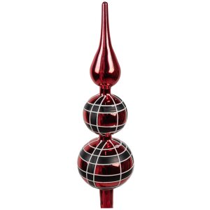 Clayre Eef 6GL4652 Kerstboom Topper Rood Glas Ø...