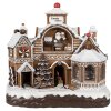 Clayre Eef Kerstversiering Peperkoekhuisje LED Muziek 33x17x30 cm Bruin