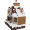 Clayre Eef Kerstversiering Peperkoekhuisje LED Muziek 33x17x30 cm Bruin