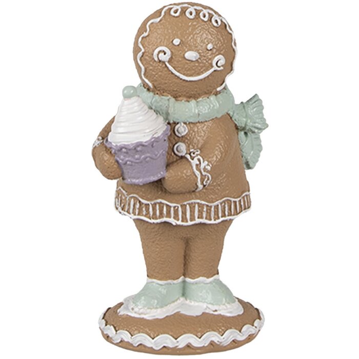 Clayre Eef kerstfiguurtje peperkoekman 11 cm bruin landelijke stijl