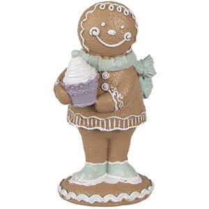 Clayre Eef kerstfiguurtje peperkoekman 11 cm bruin...