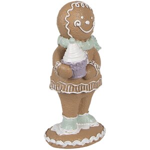 Clayre Eef kerstfiguurtje peperkoekman 11 cm bruin landelijke stijl